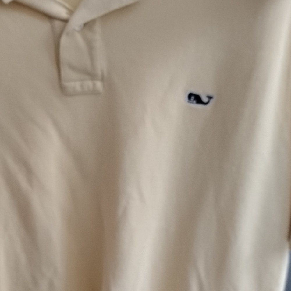 Vineyard Vines Men's Cream Polo Shirt Medium